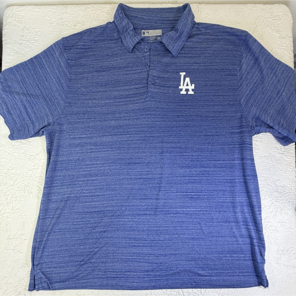 Los Angeles Dodgers Polo Shirt Mens 2XL Blue MLB Baseball Performance Genuine